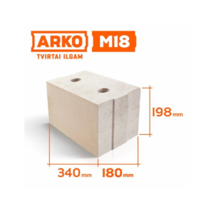 Mūro blokai ARKO M18, 340x180x198 mm